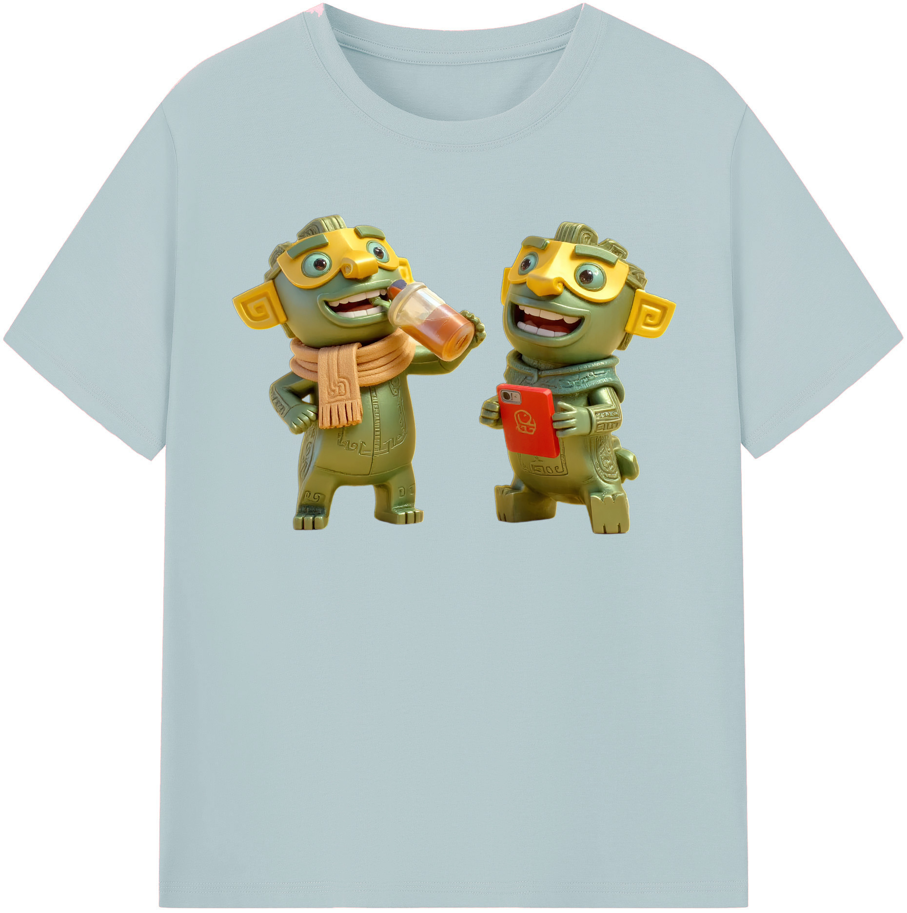 （画像用） Ne Zha 2 ナタ 魔童の大暴れ 綿100％半袖Tシャツ（フロントプリント）